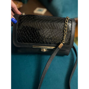 Jorge Bischoff Black Leather Crossbody Bag Small